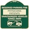 Signmission Reserved Parking for Physicians Patients Unauthorized Vehicles Towed Away, A-DES-G-1818-23080 A-DES-G-1818-23080 - alternate 1